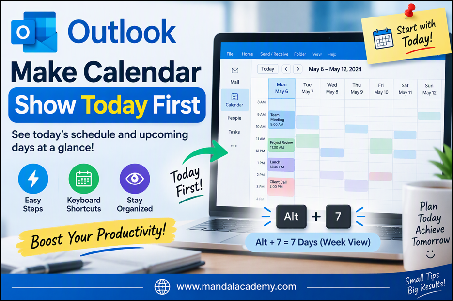 How to Make Outlook Calendar Always Show Today First (Week View Fix)